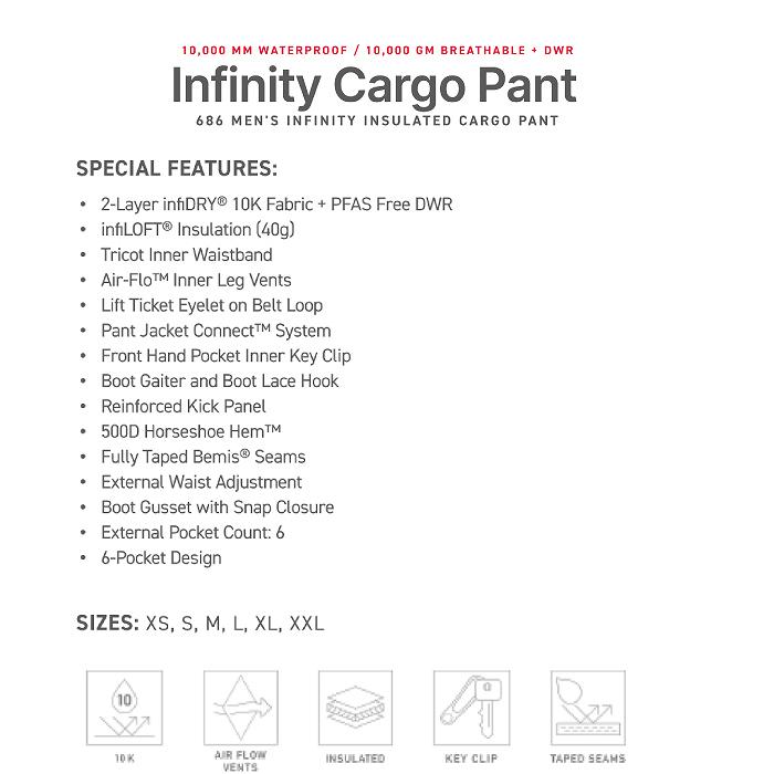 686 ���å��������ȥ��å��� M2W213 INFINITY INSULATED CARGO PANT SAGE 24-25 ������ ��� �ѥ�� �����ϥ�