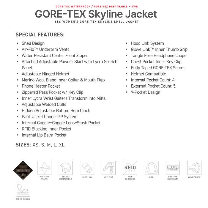 686 M2W301 GORE-TEX SKYLINE SHELL JACKET PURPLE IMPRESSION 24-25 ������ ��ǥ����� ���㥱�å� �����ϥ� ����
