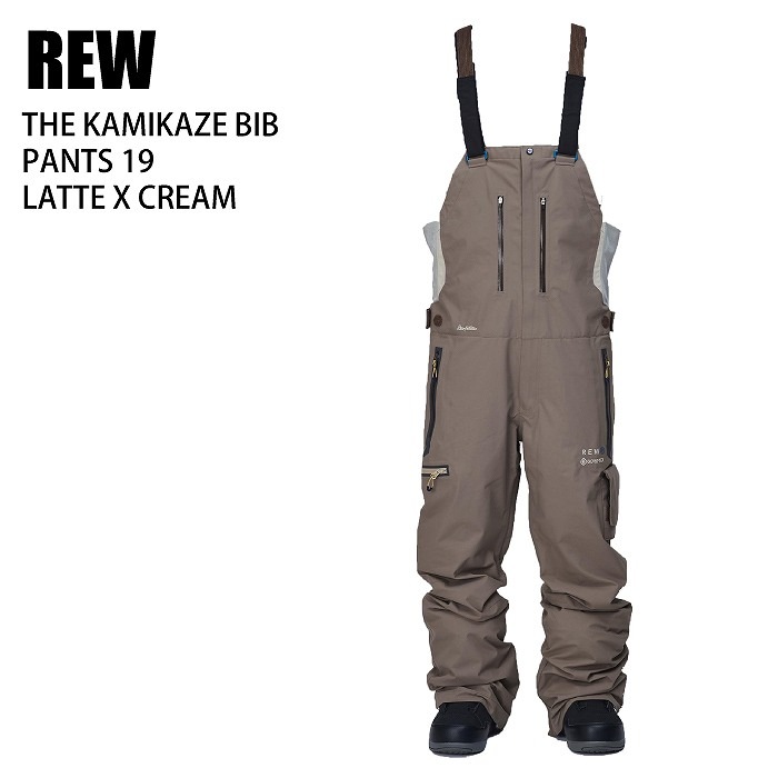 REW �����륤�����֥�� KAMIKAZE BIB PANTS LATTExCREAM 24-25 �ܡ��ɥ����� ��˥��å��� �ӥ֥ѥ�� GORE-TEX ���� ������
