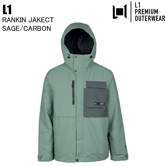 L1 エルワン RANKIN JACKET SAGE/CARBON スノーボードウェア