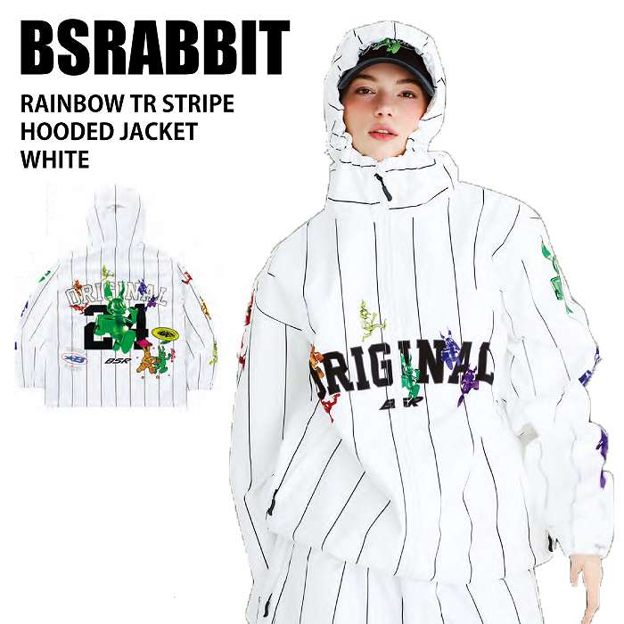 BSRABBIT ӥӥå RAINBOW TR STRIPE HOODED JACKET WHITE 24-25   㥱å Ρܡ ڹ