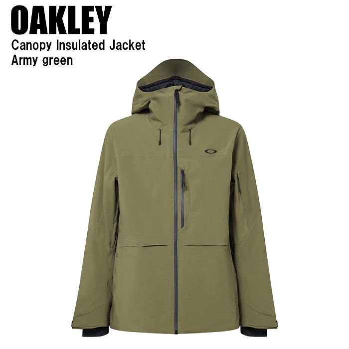 週末セール‼️オークリー　セットアップ　カーキ　保温素材 OAKLEY オークリー FOA407383 CANOPY INSULATED JACKET ARMY GREEN