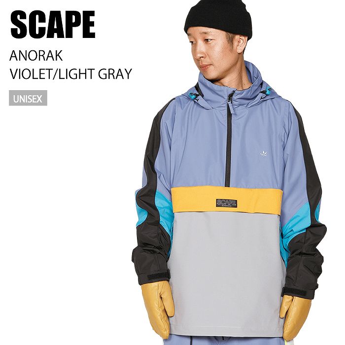 SCAPE エスケープ ウェア ANORAK 22-23 VIOLET/LIGHT GRAY メンズ レディース ジャケット スノーボード SCAPE エスケープ ウェア ANORAK 22-23 VIOLET/LIGHT GRAY メンズ