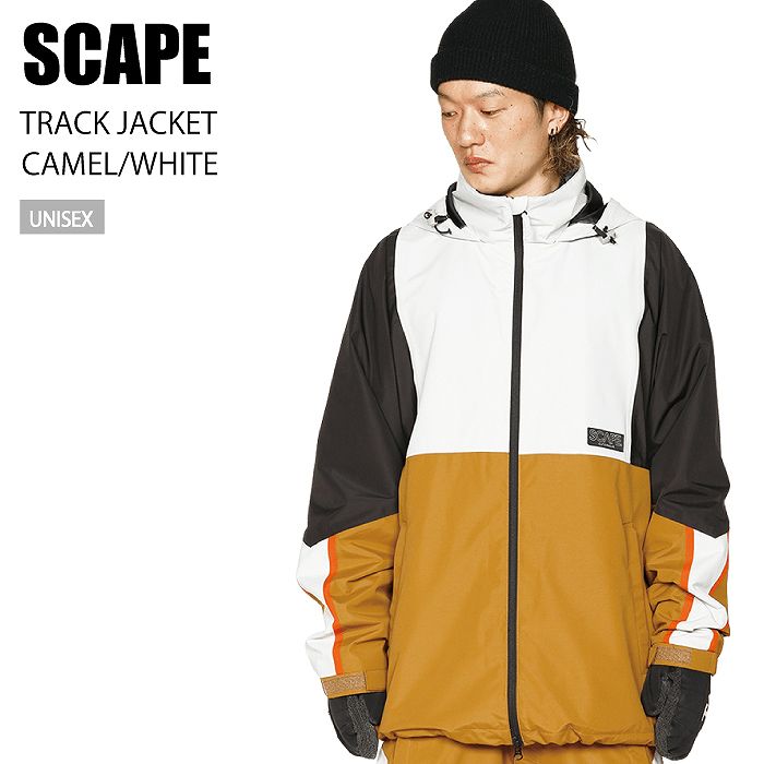 SCAPE エスケープ ウェア TRACK JACKET 22-23 CAMEL/WHITE メンズ レディース ジャケット スノーボード SCAPE エスケープ ウェア TRACK JACKET 22-23 CAMEL/WHITE メンズ