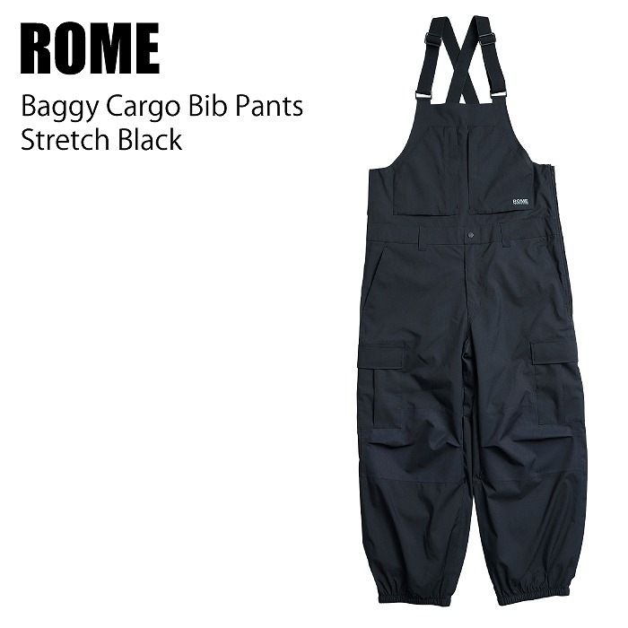 ROME  BAGGY CARGO BIB PANTS STRETCH BLACK 24-25   ѥ Ρܡ