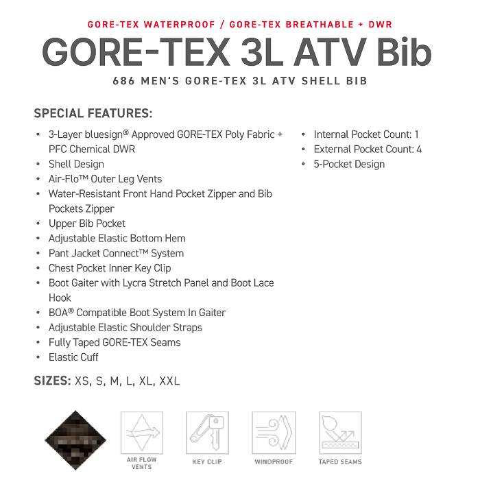 686 ���å��������ȥ��å��� M3WN217 GORE-TEX 3L ATV BIB DUSTY YELLOW 24-25 ������ ��� �ӥ� �ѥ�� ���� �����ϥ�