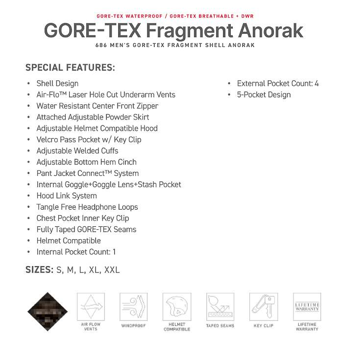 686 M4WN135 GORE-TEX FRAGMENT SHELL ANORAK PURPLE IMPRESSION 24-25 ������ ��� ���㥱�å� ���� �����ϥ�
