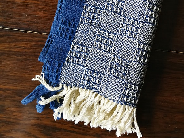 farola＊ガラ紡糸で織ったワッフルタオル≪藍色≫ | farola | 森