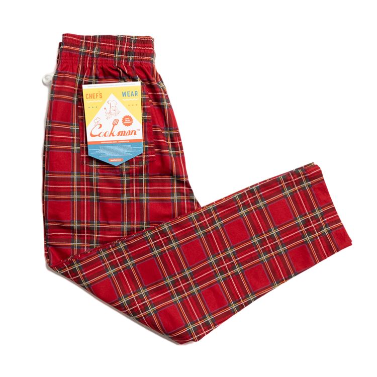 COOKMAN/クックマン Long Chef Pants シェフパンツ「 Tartan Red