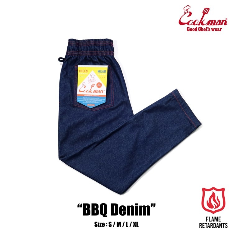 COOKMAN/クックマン Long Chef Pants シェフパンツ「BBQ Denim」（ユニ