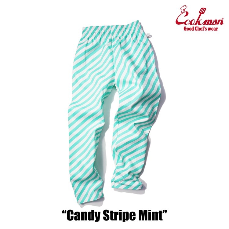 COOKMAN/クックマン Long Chef Pants シェフパンツ「Candy Stripe Mint