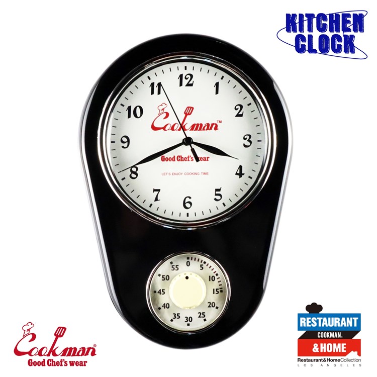 COOKMAN キッチンクロック&タイマー Kitchen Clock Black ブラック