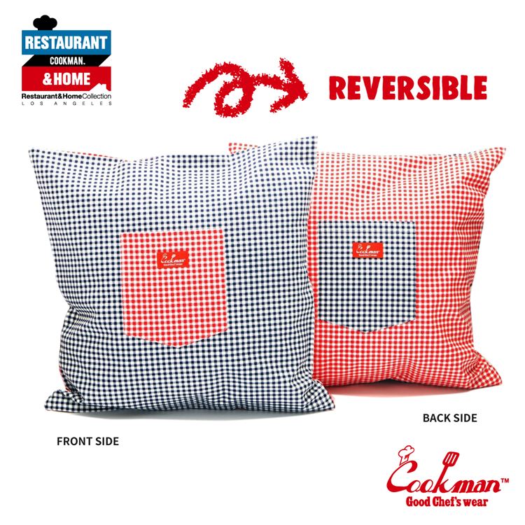 COOKMAN クッションカバー Cushion Pocket Cover Reversible Gingham