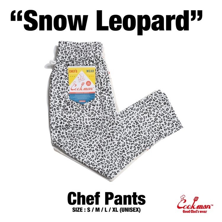 COOKMAN/クックマン Long Chef Pants シェフパンツ「Snow Leopard