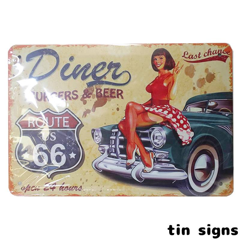 写真中央 ROUTE66 インテリアプレート Amazon.co.jp: アメリカン プラスチック サインボード プレート