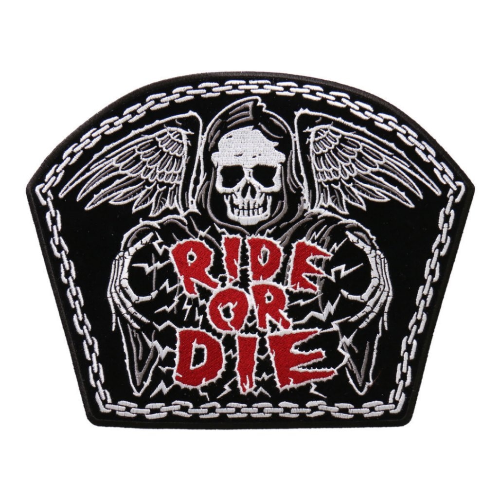 HotLeathers】 刺繍パッチ 《RIDE OR DIE》 5インチ ワッペン