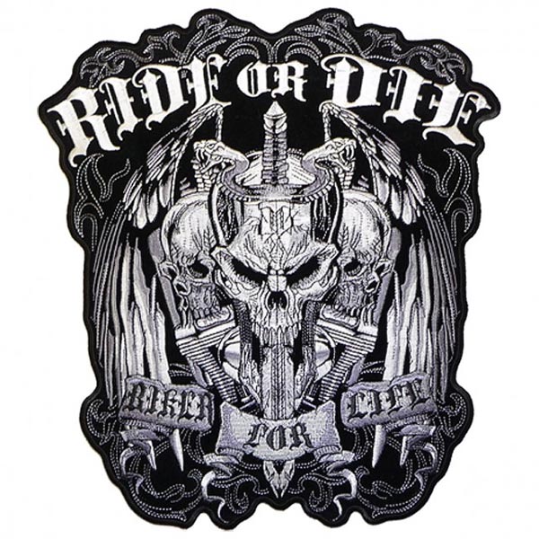 HotLeathers】刺繍パッチ RIDE OR DIE PATCH 5インチ ワッペン