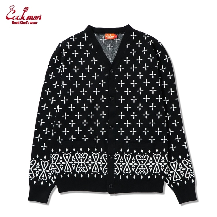 COOKMAN/クックマン カーディガン Knitted Cardigan 「Bandanna Cross