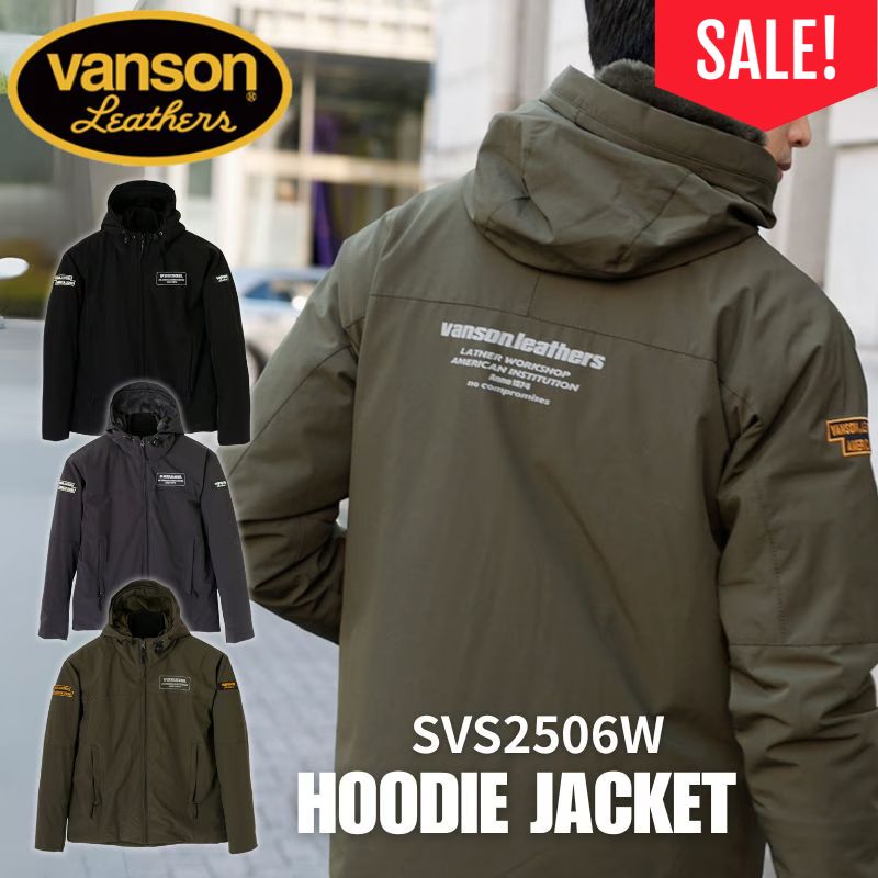 バンソン vanson フーディージャケットSVS2506W 　グレー　XL セール！30％オフ！】VANSON / バンソン フーディージャケット 秋冬