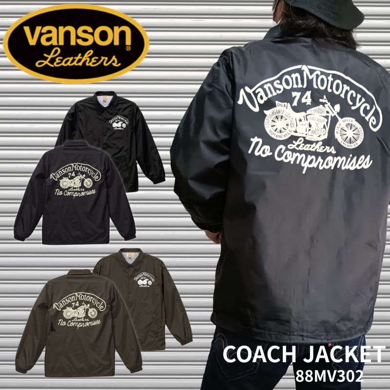 VANSON モトブルーズ別注 コーチジャケット 「MOTORCYCLE」｜2カラー