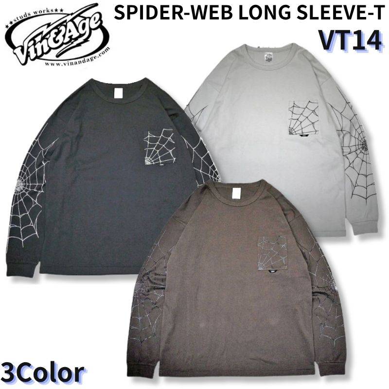 Vin＆Age TYPE VT14 SPIDER-WEB LONG SLEEVE-Tシャツ スパイダーウェブ