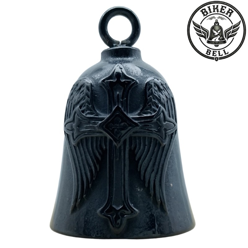 送料無料！】バイカーベル Winged Cross BLACK｜お守り・魔除け