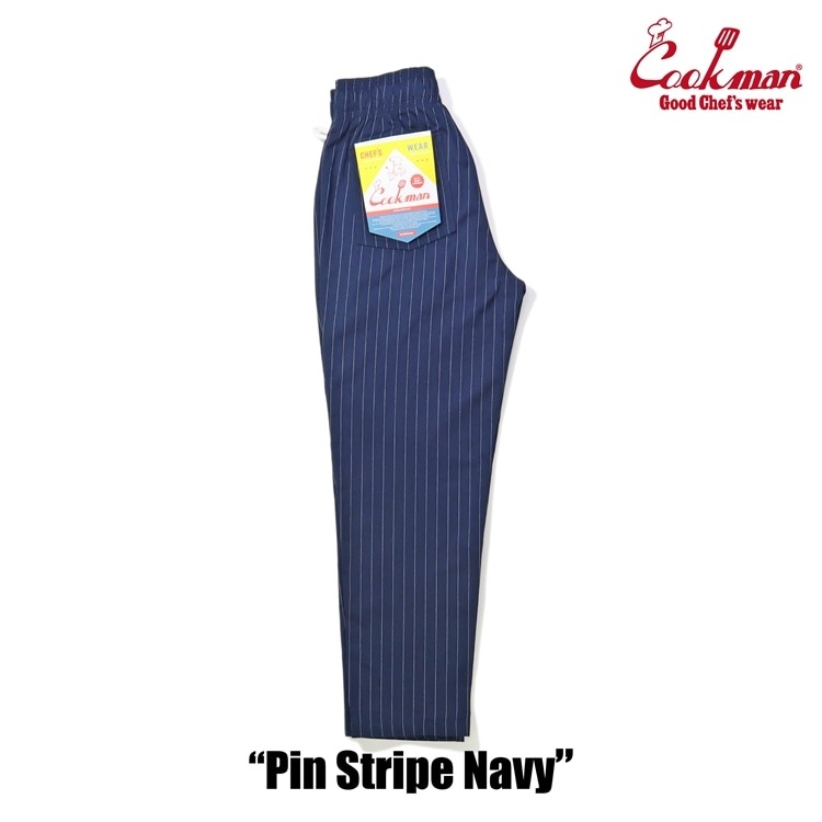 COOKMAN/クックマン Long Chef Pants シェフパンツ「Pin Stripe Navy