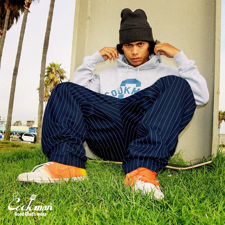 COOKMAN/クックマン Long Chef Pants シェフパンツ「Pin Stripe Navy