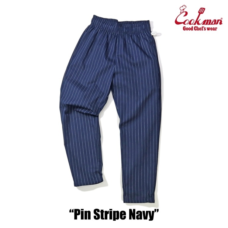 COOKMAN/クックマン Long Chef Pants シェフパンツ「Pin Stripe Navy
