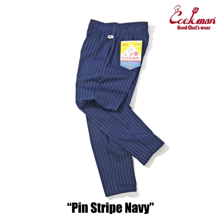 COOKMAN/クックマン Long Chef Pants シェフパンツ「Pin Stripe Navy