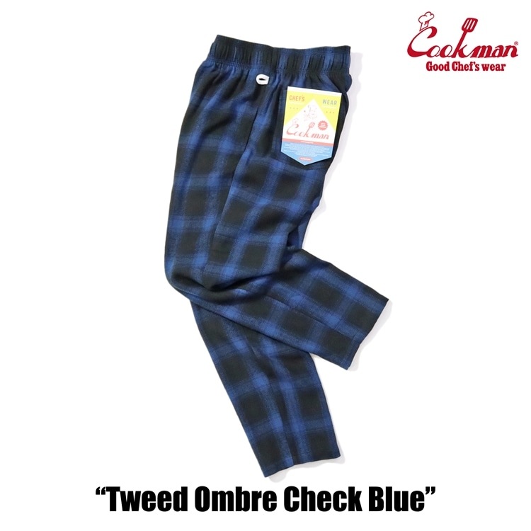 COOKMAN/クックマン Chef Pants シェフパンツ「Tweed Ombre Check Blue