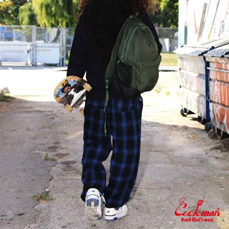 COOKMAN/クックマン Chef Pants シェフパンツ「Tweed Ombre Check Blue