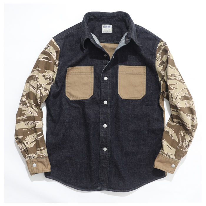 児島ジーンズ マルチコンボシャツ タイガーカモ KOJIMA GENES MULTI