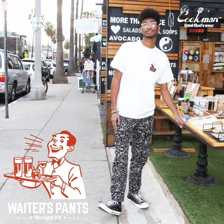 COOKMAN/クックマン Waiter's Pants Paisley Black ウェイターパンツ