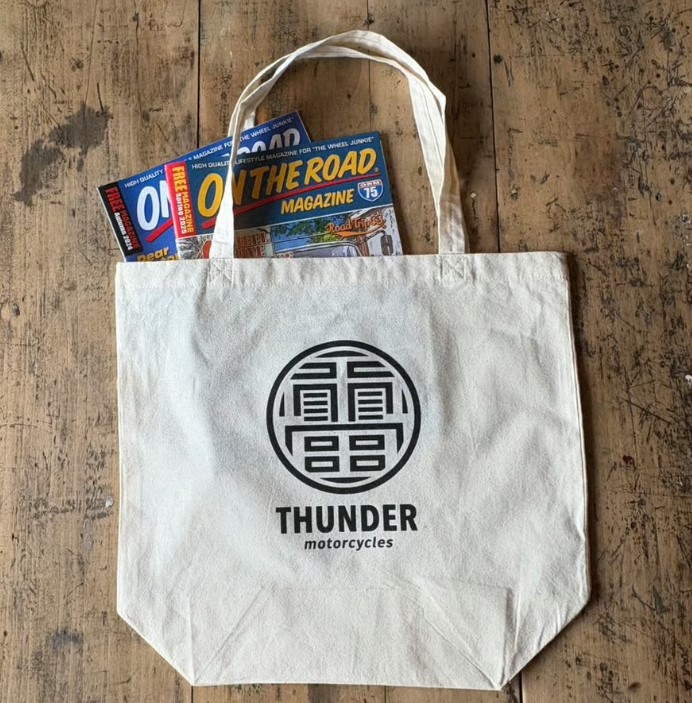 THUNDER MOTORCYCLES オリジナル トートバッグ 雷ロゴマーク コットン 