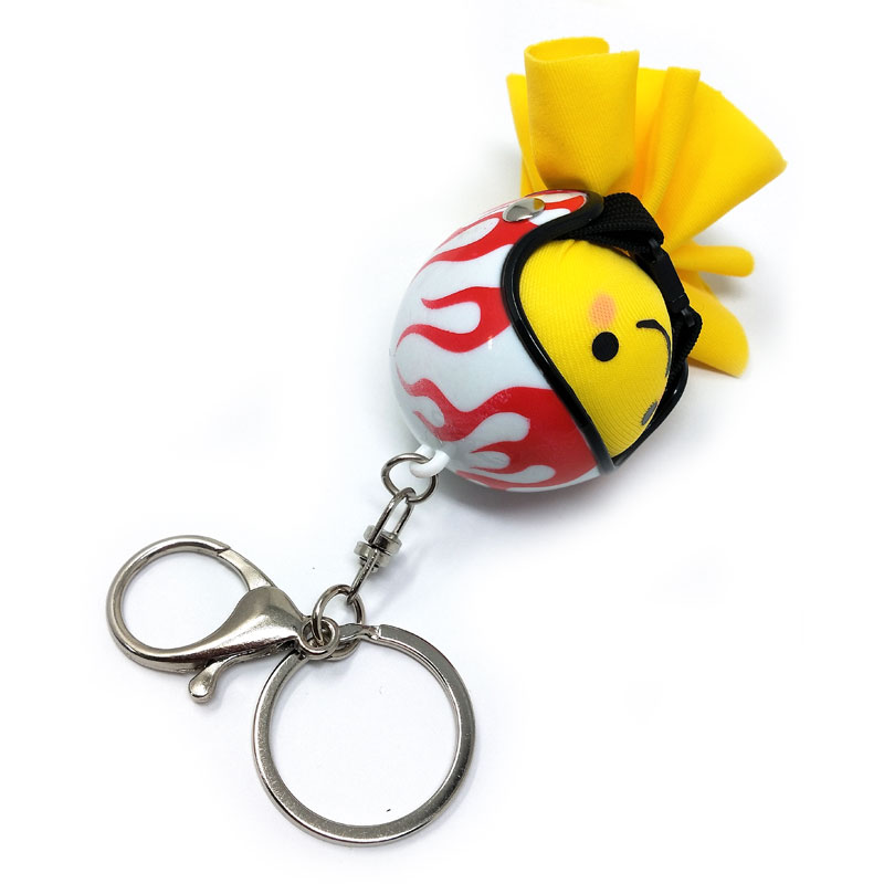 てるぼう＆ヘルメットキーホルダーセット『フレイム ホワイト