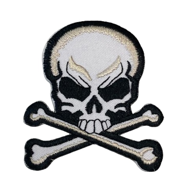 刺繍パッチ】CROSS BONE SKULL クロスボーンスカル バイカー ワッペン