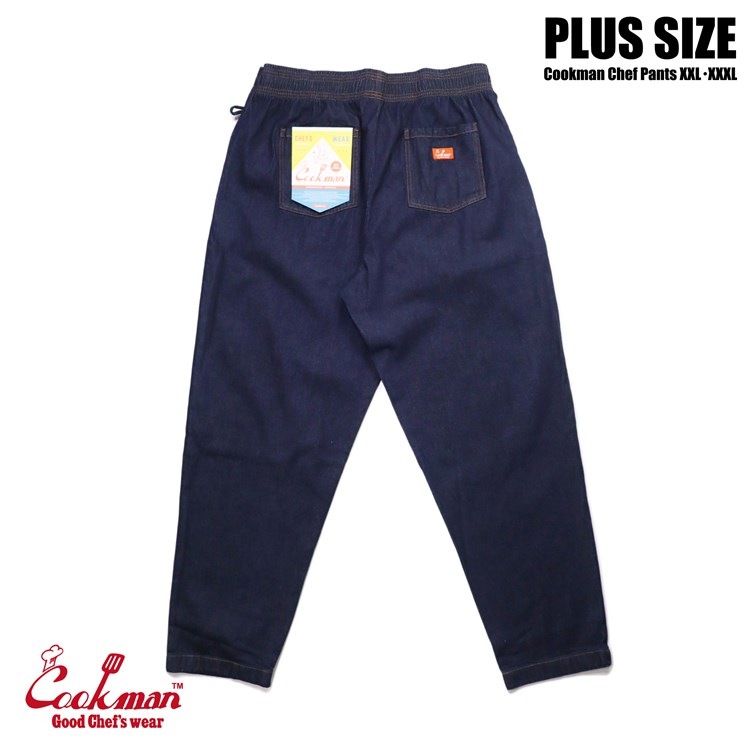 COOKMAN/クックマン Chef Pants Denim Navy Plus Size シェフパンツ