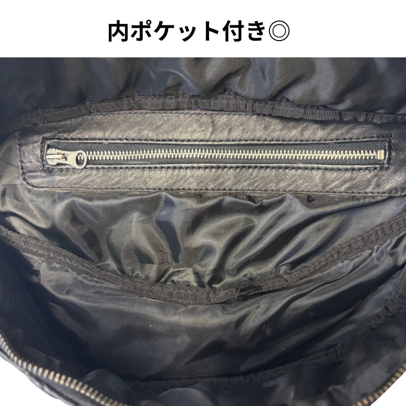 MOTOBLUEZ シープスキンボディバッグ ファニーパック ブラック MB-BF01