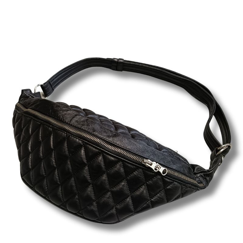 MOTOBLUEZ シープスキンファニーパック ブラック MB-BF01 ダイヤ