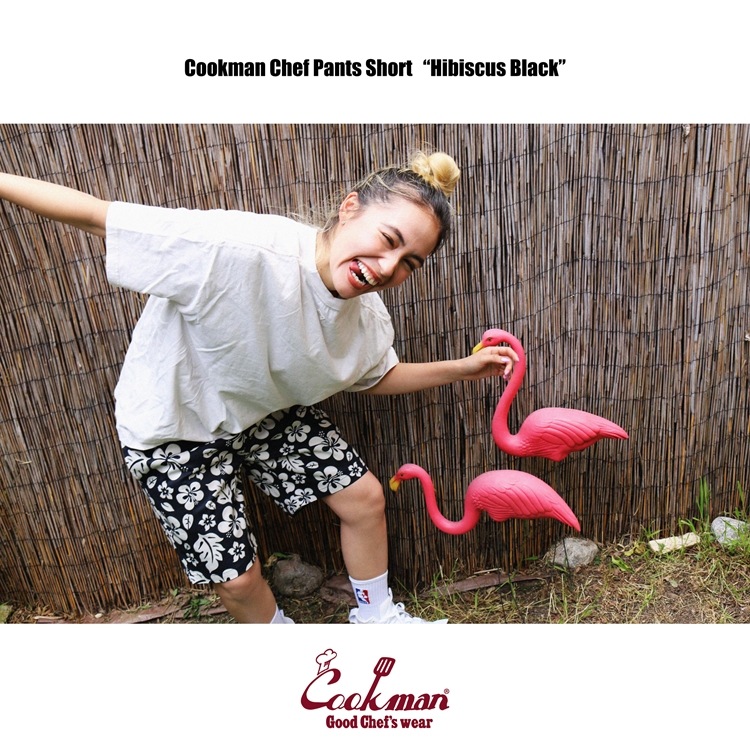 ☆クック☆ COOKMAN/クックマン ショートシェフパンツ Chef Pants Short Hibiscus