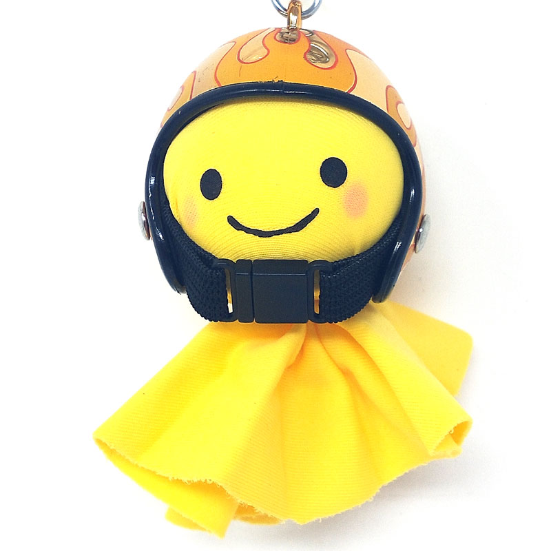 てるぼう＆ヘルメットキーホルダーセット『フレイム ゴールド』 雨