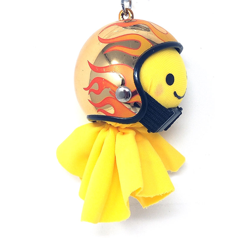 てるぼう＆ヘルメットキーホルダーセット『フレイム ゴールド』 雨