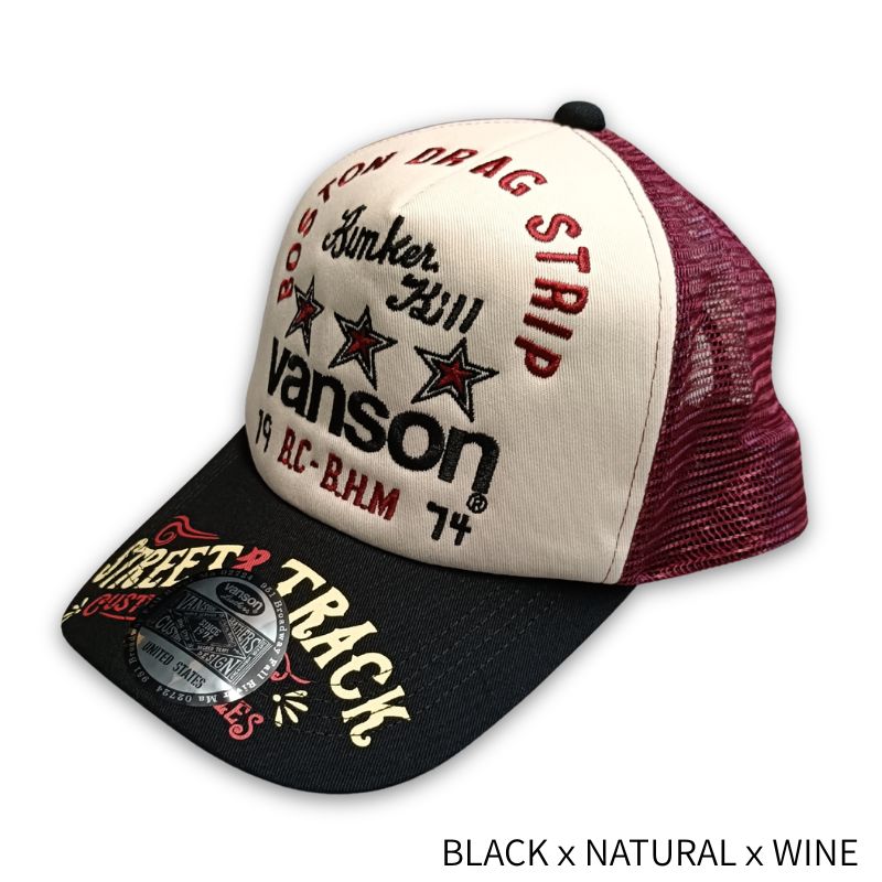 新品未使用バンソンvanson デザインCAP VANSON バンソン ツイルメッシュキャップ 帽子 スター MESH CAP nvcp