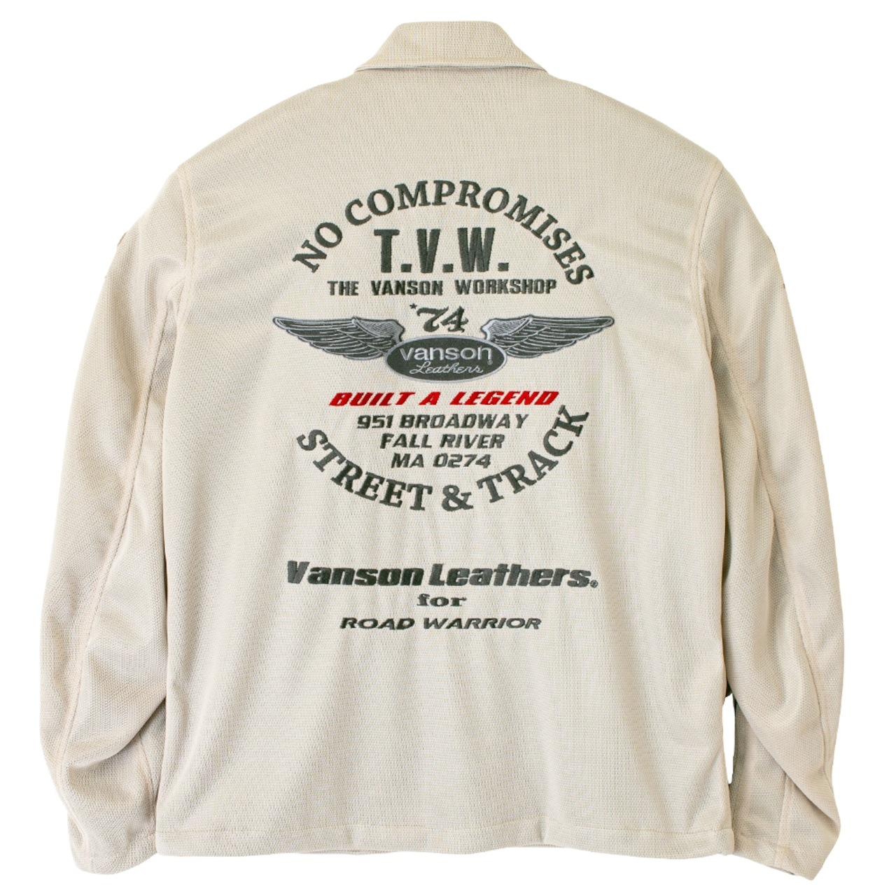vanson メッシュコーチジャケット アイボリー　Mサイズ VANSON バイクジャケット バンソン vanson メッシュジャケット