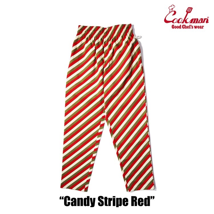 COOKMAN/クックマン Long Chef Pants シェフパンツ「Candy Stripe Red