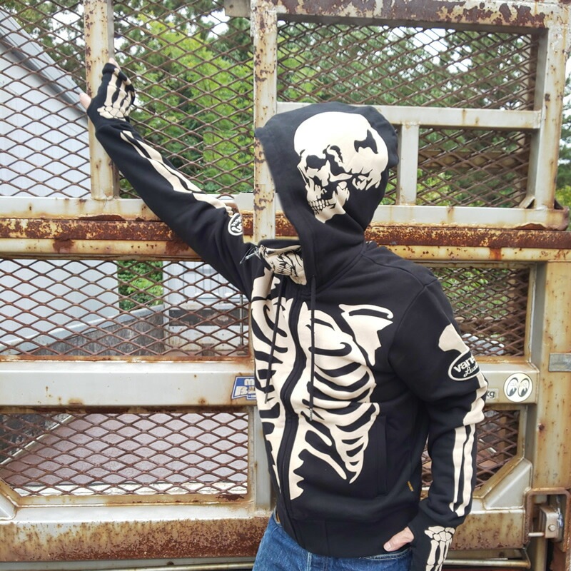 VANSON バンソン 裏毛F/Zパーカー メンズ スカル ボーン ドクロ (NVSZ