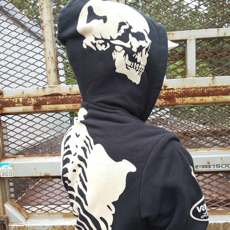 VANSON バンソン 裏毛F/Zパーカー メンズ スカル ボーン ドクロ (NVSZ