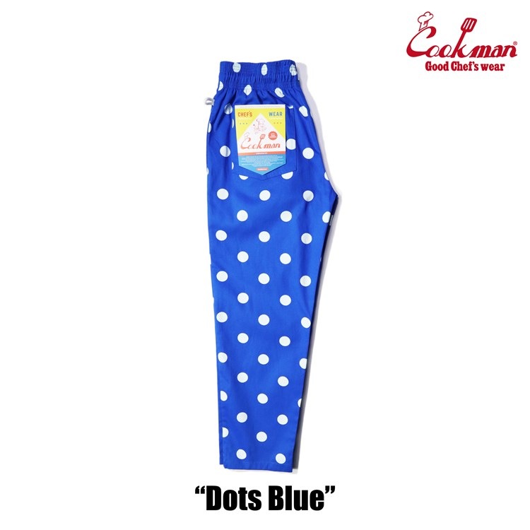 COOKMAN/クックマン Long Chef Pants シェフパンツ「Dots Blue