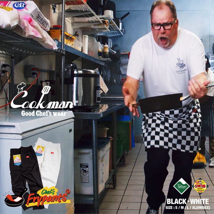 COOKMAN/クックマン Chef's Frypants Black シェフパンツ フライパンツ